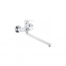 Однорычажный смеситель для ванны Смеситель для ванны Rainsberg с поворотным изливом 30 см, белый, однорычажный R2023KF Однорычажный смеситель для ванны Смеситель для ванны Rainsberg с поворотным изливом 30 см, белый, однорычажный R2023KF