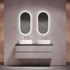 Мебель для ванной комнаты Sancos Snob T 140 doha soft, столешница черный мрамор TT140A1, раковина CN6075 Мебель для ванной комнаты Sancos Snob T 140 doha soft, столешница черный мрамор TT140A1, раковина CN6075