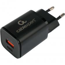 Зарядное устройство Cablexpert 30вт, 3а, qc3.0/pd, 2 порта: usb и type-c, черный, пакет, MP3A-PC-43 Зарядное устройство Cablexpert 30вт, 3а, qc3.0/pd, 2 порта: usb и type-c, черный, пакет, MP3A-PC-43