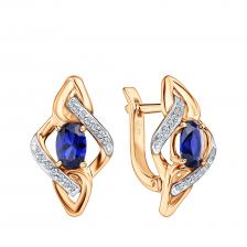 Золотые серьги с сапфирами и бриллиантами Золотые серьги с сапфирами и бриллиантами