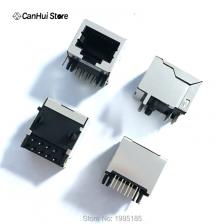 10 шт. в партии, металлический 8-контактный Женский Разъем RJ45 под прямым углом, фоторазъем 8P8C, прозрачная головка, гнездо 18 мм, сетевой интерфейс 10 шт. в партии, металлический 8-контактный Женский Разъем RJ45 под прямым углом, фоторазъем 8P8C, прозрачная головка, гнездо 18 мм, сетевой интерфейс