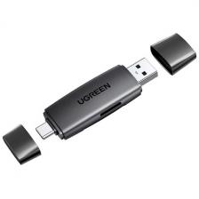 Кардридер Ugreen CM304 (80191) Multifunction, USB-C +USB TF/SD 3.0 Card Reader, черный Кардридер Ugreen CM304 (80191) Multifunction, USB-C +USB TF/SD 3.0 Card Reader, черный
