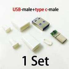 1/3 компл. PD Fast Charge Type-C USB 65W 5A штекерный разъем для сварки с 5-контактной печатной платой + тип A штекер 5-контактный USB DIY OTG зарядка данных DIY KIT 1/3 компл. PD Fast Charge Type-C USB 65W 5A штекерный разъем для сварки с 5-контактной печатной платой + тип A штекер 5-контактный USB DIY OTG зарядка данных DIY KIT
