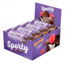 Протеиновый батончик глазированный без сахара, Тройной шоколад, 12шт*40г, SPORTY Протеиновый батончик глазированный без сахара, Тройной шоколад, 12шт*40г, SPORTY
