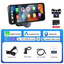 Podofo 6,1-дюймовый автомобильный монитор, беспроводной экран CarPlay, Android Auto, мультимедийный плеер, поддержка Apple Airplay Bluetooth Podofo 6,1-дюймовый автомобильный монитор, беспроводной экран CarPlay, Android Auto, мультимедийный плеер, поддержка Apple Airplay Bluetooth