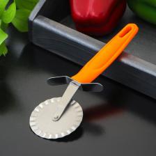 Нож для пиццы и теста Доляна «Оранж», 19 см, ребристый, оранжевый Нож для пиццы и теста Доляна «Оранж», 19 см, ребристый, оранжевый