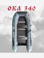 Моторная лодка ПВХ Ока 340 жесткий пол с стрингерами цвет серый, Серый Моторная лодка ПВХ Ока 340 жесткий пол с стрингерами цвет серый, Серый