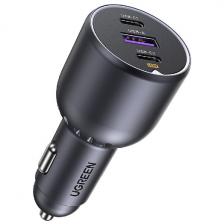Автомобильное зарядное устройство Ugreen EC705 (35025) 2*USB-C PD+USB-A 130W Fast Car Charger, серый Автомобильное зарядное устройство Ugreen EC705 (35025) 2*USB-C PD+USB-A 130W Fast Car Charger, серый