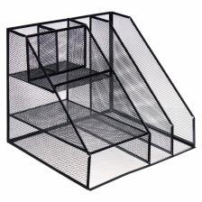 Подставка для канцелярских принадлежностей, 7 отделений, сетка, металл, чёрная Подставка для канцелярских принадлежностей, 7 отделений, сетка, металл, чёрная