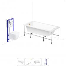 Комплексное предложение для обустройства ванной комнаты по специальной цене. Каждый элемент набора продуман и отвечает лучшим сантехническим решениям для ежедневного комфорта, максимальной гигиены и гарантирует надежный и безопасный монтаж. ВАННА ИЗ ЛИТЬЕВОГО АКРИЛА ОТ LAVINIA BOHO Акриловая ванна Catani производится с лево- и правосторонним разворотом в размерах 160 и 170 см по длине, имеет увеличенную ширину – 80 см. Тонкие бортики лицевой и торцевой стенок визуально облегчают конструкцию, а широкий борт вдоль стенки позволяет размещать предметы гигиены. Вместительная чаша подходит для купания детей, принятия ванны и душа взрослыми разного роста и телосложения. Усиленный армированный корпус отлично сохраняет форму и не деформируется при нагрузках и наполнении чаши горячей водой. ПРОЧНЫЙ КАРКАС ИЗ СТАЛИ Ванна монтируется на усиленный стальной каркас и стабилизируется креплениями к стене. Конструкция надежно фиксирует чашу и равномерно распределяет динамическую нагрузку до 500 кг. Регулировка опор по высоте нивелирует перепады уровня пола на различных поверхностях. СИФОН С ПОВЫШЕННОЙ ФУНКЦИОНАЛЬНОСТЬЮ Автоматический слив-перелив Useful Extras от Wellsee с донным клапаном click-clack и съемной накладкой на перелив изготовлен из полипропилена повышенной прочности. Накладка на перелив и крышка донного клапана выполнены из латуни. Функция верхней очистки позволяет с легкостью устранять возможные засоры, а плоский гидрозатвор служит барьером для неприятных канализационных газов и занимает минимум места под ванной. ПОДГОЛОВНИК НА САМОКЛЕЯЩЕЙСЯ ЛЕНТЕ Подголовник на ванну от Wellsee из вспененного полиуретана с гелевой структурой гипоаллергенен и безопасен для здоровья человека. Благодаря волнообразной форме и высокой эластичности подушка мгновенно адаптируется к изгибам тела, равномерно распределяет нагрузку в шейно-воротниковой зоне. Поверхность изделия не впитывает влагу и запахи, что гарантирует высокий уровень гигиены и износостойкость при продолжительном контакте с водой. ПОДВЕСНОЙ УНИТАЗ LAVINIA BOHO СО 100% ОТКРЫТЫМ КРАЕМ Унитаз Lavinia Boho One в минималистичном дизайне — бестселлер поколения безободковой керамики из санфарфора. Гладкая беспористая поверхность обладает повышенной прочностью и износостойкостью, не скапливает грязь и сокращает рост бактерий. Чаша Rimless со скрытым креплением качественно омывается с первого смыва без брызг и обеспечивает 100% гигиеничность и простоту в уходе за изделием. При мощном каскадном смыве выделения сразу попадают в воду и блокируются жидкостью, минимизируя распространение неприятных запахов. БЫСТРОСЪЕМНОЕ СИДЕНЬЕ С КРЫШКОЙ Эргономичная форма сиденья позволяет с удобством расположиться людям разного возраста и комплекции. Благодаря встроенным в петли демпферам сиденье с крышкой опускаются мягко и бесшумно. Установить или снять сиденье можно всего за несколько секунд одним нажатием. Конструкция выдерживает нагрузку до 400 кг и имеет более 100.000 циклов открывания/закрывания. Сиденье из дюропласта гипоаллергенно и полностью безопасно при контакте с кожей человека. УНИВЕРСАЛЬНАЯ ИНСТАЛЛЯЦИЯ С БЕСШОВНЫМ БАЧКОМ Инсталляционная система Lavinia Boho Relfix с универсальным креплением позволяет производить не только стандартный «прямой» монтаж рамы к стене, но и осуществлять «поворотный» монтаж, вплоть до установки в угол помещения. Цельнолитой бачок системы изготовлен из долговечного полимерного материала HDPE и изолирован от конденсационной влаги. Все соединительные элементы бачка для подключения инсталляции к трубопроводу изготовлены из латуни. ДИСПЕНСЕР ДЛЯ ДЕЗОДОРАЦИИ Дозатор для дезинфицирующих средств устанавливается в бачок инсталляционной системы RelFix и поддерживает гигиену унитаза, аромат свежести в туалетной комнате. Благодаря точной подгонке резервуара под туалетные блоки при каждом смыве с водой поступает одинаковое количество дезинфицирующего средства, которое равномерно распределяется по чаше унитаза. УЛЬТРАТОНКАЯ КЛАВИША СМЫВА Ультратонкий монтаж панели смыва сохраняет эстетику всей конструкции, а также облегчает поддержание чистоты санузла. Клавиша изготовлена из высоко Комплексное предложение для обустройства ванной комнаты по специальной цене. Каждый элемент набора продуман и отвечает лучшим сантехническим решениям для ежедневного комфорта, максимальной гигиены и гарантирует надежный и безопасный монтаж. ВАННА ИЗ ЛИТЬЕВОГО АКРИЛА ОТ LAVINIA BOHO Акриловая ванна Catani производится с лево- и правосторонним разворотом в размерах 160 и 170 см по длине, имеет увеличенную ширину – 80 см. Тонкие бортики лицевой и торцевой стенок визуально облегчают конструкцию, а широкий борт вдоль стенки позволяет размещать предметы гигиены. Вместительная чаша подходит для купания детей, принятия ванны и душа взрослыми разного роста и телосложения. Усиленный армированный корпус отлично сохраняет форму и не деформируется при нагрузках и наполнении чаши горячей водой. ПРОЧНЫЙ КАРКАС ИЗ СТАЛИ Ванна монтируется на усиленный стальной каркас и стабилизируется креплениями к стене. Конструкция надежно фиксирует чашу и равномерно распределяет динамическую нагрузку до 500 кг. Регулировка опор по высоте нивелирует перепады уровня пола на различных поверхностях. СИФОН С ПОВЫШЕННОЙ ФУНКЦИОНАЛЬНОСТЬЮ Автоматический слив-перелив Useful Extras от Wellsee с донным клапаном click-clack и съемной накладкой на перелив изготовлен из полипропилена повышенной прочности. Накладка на перелив и крышка донного клапана выполнены из латуни. Функция верхней очистки позволяет с легкостью устранять возможные засоры, а плоский гидрозатвор служит барьером для неприятных канализационных газов и занимает минимум места под ванной. ПОДГОЛОВНИК НА САМОКЛЕЯЩЕЙСЯ ЛЕНТЕ Подголовник на ванну от Wellsee из вспененного полиуретана с гелевой структурой гипоаллергенен и безопасен для здоровья человека. Благодаря волнообразной форме и высокой эластичности подушка мгновенно адаптируется к изгибам тела, равномерно распределяет нагрузку в шейно-воротниковой зоне. Поверхность изделия не впитывает влагу и запахи, что гарантирует высокий уровень гигиены и износостойкость при продолжительном контакте с водой. ПОДВЕСНОЙ УНИТАЗ LAVINIA BOHO СО 100% ОТКРЫТЫМ КРАЕМ Унитаз Lavinia Boho One в минималистичном дизайне — бестселлер поколения безободковой керамики из санфарфора. Гладкая беспористая поверхность обладает повышенной прочностью и износостойкостью, не скапливает грязь и сокращает рост бактерий. Чаша Rimless со скрытым креплением качественно омывается с первого смыва без брызг и обеспечивает 100% гигиеничность и простоту в уходе за изделием. При мощном каскадном смыве выделения сразу попадают в воду и блокируются жидкостью, минимизируя распространение неприятных запахов. БЫСТРОСЪЕМНОЕ СИДЕНЬЕ С КРЫШКОЙ Эргономичная форма сиденья позволяет с удобством расположиться людям разного возраста и комплекции. Благодаря встроенным в петли демпферам сиденье с крышкой опускаются мягко и бесшумно. Установить или снять сиденье можно всего за несколько секунд одним нажатием. Конструкция выдерживает нагрузку до 400 кг и имеет более 100.000 циклов открывания/закрывания. Сиденье из дюропласта гипоаллергенно и полностью безопасно при контакте с кожей человека. УНИВЕРСАЛЬНАЯ ИНСТАЛЛЯЦИЯ С БЕСШОВНЫМ БАЧКОМ Инсталляционная система Lavinia Boho Relfix с универсальным креплением позволяет производить не только стандартный «прямой» монтаж рамы к стене, но и осуществлять «поворотный» монтаж, вплоть до установки в угол помещения. Цельнолитой бачок системы изготовлен из долговечного полимерного материала HDPE и изолирован от конденсационной влаги. Все соединительные элементы бачка для подключения инсталляции к трубопроводу изготовлены из латуни. ДИСПЕНСЕР ДЛЯ ДЕЗОДОРАЦИИ Дозатор для дезинфицирующих средств устанавливается в бачок инсталляционной системы RelFix и поддерживает гигиену унитаза, аромат свежести в туалетной комнате. Благодаря точной подгонке резервуара под туалетные блоки при каждом смыве с водой поступает одинаковое количество дезинфицирующего средства, которое равномерно распределяется по чаше унитаза. УЛЬТРАТОНКАЯ КЛАВИША СМЫВА Ультратонкий монтаж панели смыва сохраняет эстетику всей конструкции, а также облегчает поддержание чистоты санузла. Клавиша изготовлена из высоко