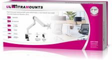 Кронштейн для мониторов Ultramounts UM719W белый 17"-35" макс.10.5кг крепление к столешнице поворот и наклон Кронштейн для мониторов Ultramounts UM719W белый 17"-35" макс.10.5кг крепление к столешнице поворот и наклон