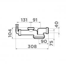 Сверхплоский сифон для одночашевых моек OMOIKIRI S-01 (4996119) с гидрозатвором Сверхплоский сифон для одночашевых моек OMOIKIRI S-01 (4996119) с гидрозатвором