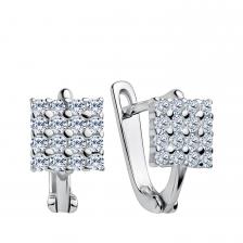 Серебряные детские серьги с фианитами и родированием Серебряные детские серьги с фианитами и родированием