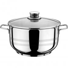 Кастрюля выполнена из высококачественной хромоникелевой нержавеющей стали. Имеет трехслойное капсульное дно с теплораспределительным слоем. Дно – индукционное. Толщина стенок – 0,5 мм. Внутренние размеры корпуса: диаметр верха - 18 см, высота - 9,3 см. Полировка комбинированная: глянцевая с матовыми полосками. Ручки металлические. Посуда укомплектована стеклянной крышкой с металлическим ободом и пароотводом. Подходит для всех типов плит. Можно мыть в ПММ. Кастрюля выполнена из высококачественной хромоникелевой нержавеющей стали. Имеет трехслойное капсульное дно с теплораспределительным слоем. Дно – индукционное. Толщина стенок – 0,5 мм. Внутренние размеры корпуса: диаметр верха - 18 см, высота - 9,3 см. Полировка комбинированная: глянцевая с матовыми полосками. Ручки металлические. Посуда укомплектована стеклянной крышкой с металлическим ободом и пароотводом. Подходит для всех типов плит. Можно мыть в ПММ.