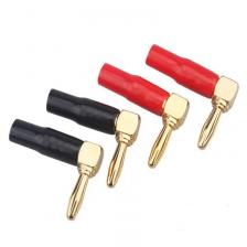 4 шт. прямоугольный 4 мм штекер типа «банан», шуруп для динамика, позолоченный изгиб 90, фоторазъем 4 шт. прямоугольный 4 мм штекер типа «банан», шуруп для динамика, позолоченный изгиб 90, фоторазъем