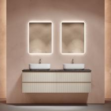 Мебель для ванной комнаты Sancos Snob T 160 beige soft, столешница черный мрамор TT160A1X, раковина CN5043 Мебель для ванной комнаты Sancos Snob T 160 beige soft, столешница черный мрамор TT160A1X, раковина CN5043