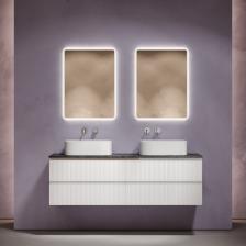 Мебель для ванной комнаты Sancos Snob T 160 bianco, столешница черный мрамор TT160A1, раковина CN6052 Мебель для ванной комнаты Sancos Snob T 160 bianco, столешница черный мрамор TT160A1, раковина CN6052