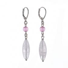 Серьги LANZEROTTI Серьги, Monroe, розовый кварц, кошачий глаз Серьги LANZEROTTI Серьги, Monroe, розовый кварц, кошачий глаз