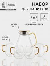 Набор для напитков Magistro «Льдинка», 5 предметов: кувшин 1.6 л, 4 кружки 300 мл, стекло Набор для напитков Magistro «Льдинка», 5 предметов: кувшин 1.6 л, 4 кружки 300 мл, стекло
