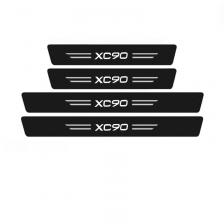 Автомобильный интерьер из углеродного волокна для Volvo XC90, логотип двери наклейки на пороги, защитная пленка, защита педали, наклейки на порог Автомобильный интерьер из углеродного волокна для Volvo XC90, логотип двери наклейки на пороги, защитная пленка, защита педали, наклейки на порог