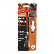 Свечной ключ является специализированным инструментом, который применяется для снятия и установки свечей зажигания современных двигателей внутреннего сгорания. Данный инструмент подойдет как для рядовых автолюбителей, так и для профессиональных мастеров по ремонту автомобилей. Конструкция ключа состоит из длинного стержня, на одном конце которого расположена рукоять, а на другом - головка с шарниром. Подвижное шарнирное соединение делает инструмент более маневренным, а работу в ограниченном подкапотном пространстве более удобной, кроме того, шарнир помогает подобрать оптимальный угол, чтобы аккуратно демонтировать или установить свечу. Головка ключа оснащена шестигранным профилем, который эффективно передает усилие на профиль свечи. Внутри головки установлена резиновая вставка, при надевании головки ключа, под давлением резинка захватывает и удерживает свечу для ее удобного извлечения или установки. Резиновая вставка одновременно служит неким амортизатором, смягчая резкие движения мастера, предотвращая излом свечи. Ключ изготовлен из прочной стали, обладающей высокими эксплуатационными характеристиками. Т-образная рукоять с резиновым покрытием предотвращает проскальзывание и дает возможность прочно удерживать ключ в руке. Длина инструмента - 200 мм. Свечной ключ является специализированным инструментом, который применяется для снятия и установки свечей зажигания современных двигателей внутреннего сгорания. Данный инструмент подойдет как для рядовых автолюбителей, так и для профессиональных мастеров по ремонту автомобилей. Конструкция ключа состоит из длинного стержня, на одном конце которого расположена рукоять, а на другом - головка с шарниром. Подвижное шарнирное соединение делает инструмент более маневренным, а работу в ограниченном подкапотном пространстве более удобной, кроме того, шарнир помогает подобрать оптимальный угол, чтобы аккуратно демонтировать или установить свечу. Головка ключа оснащена шестигранным профилем, который эффективно передает усилие на профиль свечи. Внутри головки установлена резиновая вставка, при надевании головки ключа, под давлением резинка захватывает и удерживает свечу для ее удобного извлечения или установки. Резиновая вставка одновременно служит неким амортизатором, смягчая резкие движения мастера, предотвращая излом свечи. Ключ изготовлен из прочной стали, обладающей высокими эксплуатационными характеристиками. Т-образная рукоять с резиновым покрытием предотвращает проскальзывание и дает возможность прочно удерживать ключ в руке. Длина инструмента - 200 мм.