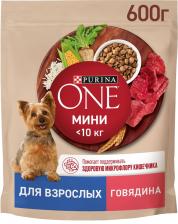 Сухой корм для собак Purina ONE для мелких пород с активным образом жизни с говядиной и рисом 600г Сухой корм для собак Purina ONE для мелких пород с активным образом жизни с говядиной и рисом 600г