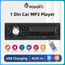 Автомагнитола Podofo 1 din, стерео плеер, цифровой Bluetooth mp3-плеер, FM-радио, стерео аудио, музыка, USB/SD, с входом AUX для приборной панели Автомагнитола Podofo 1 din, стерео плеер, цифровой Bluetooth mp3-плеер, FM-радио, стерео аудио, музыка, USB/SD, с входом AUX для приборной панели