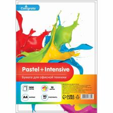 Бумага цветная А4, Calligrata, 500 листов, пастель, интенсив, 10 цветов, 80 г/м?, МИКС Бумага цветная А4, Calligrata, 500 листов, пастель, интенсив, 10 цветов, 80 г/м?, МИКС