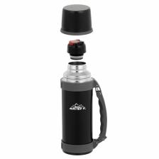 Термос Мастер К «Тропа», 1.2 л, с кружкой, сохраняет тепло 24 ч, нержавеющая сталь, чёрный Термос Мастер К «Тропа», 1.2 л, с кружкой, сохраняет тепло 24 ч, нержавеющая сталь, чёрный