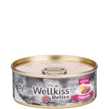 Wellkiss Delice Влажный корм (консервы) для котят, нежная телятина, 100 гр. Wellkiss Delice Влажный корм (консервы) для котят, нежная телятина, 100 гр.