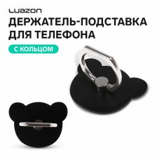 Держатель-подставка с кольцом для телефона Luazon, в форме «Мишки», чёрный Держатель-подставка с кольцом для телефона Luazon, в форме «Мишки», чёрный