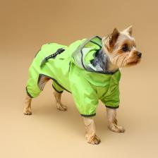 Комбинезон для собак, демисезонный с козырьком, размер L (ДС 36, Ог 51, ОШ 40 см), зелёный Комбинезон для собак, демисезонный с козырьком, размер L (ДС 36, Ог 51, ОШ 40 см), зелёный