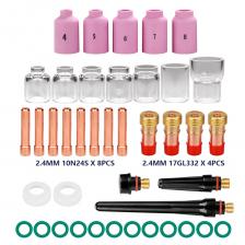 Насадки для горелки TIG WP17/18/26, комплект из 41 шт. Насадки для горелки TIG WP17/18/26, комплект из 41 шт.