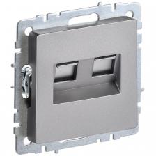Розетка двойная RJ11+RJ45 кат.5E IEK Brite РК/Т12-БрС сталь Розетка двойная RJ11+RJ45 кат.5E IEK Brite РК/Т12-БрС сталь
