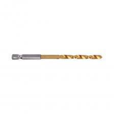 Сверло HSS TiN (быстрорежущая сталь с покрытием нитрид титана) по металлу с шестигранным хвостовиком 4,2 мм MosTek Шестигранный хвостовик, диаметр хвостовика - 6,35 мм Угол заточки 118?. Специальная заточка с подрезающими кромками обеспечивает идеальное засверливание и аккуратные кромки отверстия. Для сверления отверстий небольшого диаметра с помощью шуруповёрта. Рекомендуются для сверления легированной стали с пределом прочности до 900 Н/М, стального литься, серого чугуна, алюминия и пластика. Благодаря форме свёрла максимально плотно захватываются держателями инструмента и дают гарантию от проскальзывания. Обязательная круговая канавка предохраняет от выпадения и обеспечивает не только качественно проделанное отверстие, но и безопасность при работе с шуруповёртом. Сверло HSS TiN (быстрорежущая сталь с покрытием нитрид титана) по металлу с шестигранным хвостовиком 4,2 мм MosTek Шестигранный хвостовик, диаметр хвостовика - 6,35 мм Угол заточки 118?. Специальная заточка с подрезающими кромками обеспечивает идеальное засверливание и аккуратные кромки отверстия. Для сверления отверстий небольшого диаметра с помощью шуруповёрта. Рекомендуются для сверления легированной стали с пределом прочности до 900 Н/М, стального литься, серого чугуна, алюминия и пластика. Благодаря форме свёрла максимально плотно захватываются держателями инструмента и дают гарантию от проскальзывания. Обязательная круговая канавка предохраняет от выпадения и обеспечивает не только качественно проделанное отверстие, но и безопасность при работе с шуруповёртом.