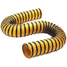 Воздуховод серии Tex PVC F 300 H с повышенной износоустойчивостью. Воздуховод широкого спектра применения из полиэфирной ткани желтого цвета с пропиткой ПВХ и каркасом из стальной высокоуглеродистой проволоки с дополнительной защитной лентой. Гибкий, стоек сжатию и растяжению. Позволяет отвести статическое электричество при заземлении стальной спирали.Применение:Транспортировка материалов с невысокими абразивными свойствами, отвод выхлопных газов и газов сварочного оборудования, отвод химических паров и влажного воздуха в системах вентиляции, отопления и аспирации. Пригоден для внутреннего и наружного применения.Конструкция:Стенка из полиэфирной ткани с пропиткой ПВХ толщиной 0,3 мм.Спираль из высокоуглеродистой стальной проволоки с антикоррозионным покрытием.Внешняя защитная полоса из ПВХ ткани черного цвета.Цвет: желтый (код цвета Y).Свойства:легкийспособен снимать электростатическое напряжениетрудновоспламеняемыйхорошая сжимаемостьустойчивость к атмосферным воздействиям.морозостойкостьабразивостойкийустойчивость к ультрафиолету и озонуустойчив к высокой влажностигазогерметичныйТемпературный режимот -30?С до + 90?СВнимание, изображение товара может отличаться от реального! Верные параметры указаны в технических характеристиках товара. Воздуховод серии Tex PVC F 300 H с повышенной износоустойчивостью. Воздуховод широкого спектра применения из полиэфирной ткани желтого цвета с пропиткой ПВХ и каркасом из стальной высокоуглеродистой проволоки с дополнительной защитной лентой. Гибкий, стоек сжатию и растяжению. Позволяет отвести статическое электричество при заземлении стальной спирали.Применение:Транспортировка материалов с невысокими абразивными свойствами, отвод выхлопных газов и газов сварочного оборудования, отвод химических паров и влажного воздуха в системах вентиляции, отопления и аспирации. Пригоден для внутреннего и наружного применения.Конструкция:Стенка из полиэфирной ткани с пропиткой ПВХ толщиной 0,3 мм.Спираль из высокоуглеродистой стальной проволоки с антикоррозионным покрытием.Внешняя защитная полоса из ПВХ ткани черного цвета.Цвет: желтый (код цвета Y).Свойства:легкийспособен снимать электростатическое напряжениетрудновоспламеняемыйхорошая сжимаемостьустойчивость к атмосферным воздействиям.морозостойкостьабразивостойкийустойчивость к ультрафиолету и озонуустойчив к высокой влажностигазогерметичныйТемпературный режимот -30?С до + 90?СВнимание, изображение товара может отличаться от реального! Верные параметры указаны в технических характеристиках товара.