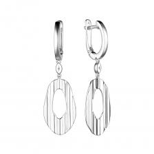 Серебряные серьги с бриллиантами и родированием Серебряные серьги с бриллиантами и родированием