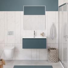 Мебель для ванной комнаты BelBagno Uno 80 подвесная, 1 ящик, матовая голубая Мебель для ванной комнаты BelBagno Uno 80 подвесная, 1 ящик, матовая голубая