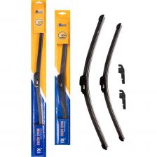 Комплект бескаркасных щеток стеклоочистителя 650/500 мм, 1 адаптер KRAFT 830906 Комплект бескаркасных щеток стеклоочистителя 650/500 мм, 1 адаптер KRAFT 830906