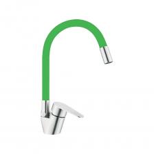 Смеситель для кухни OUTE из нержавеющей стали SUS 304, матовый хром/салатовый T40593B-7 Смеситель для кухни OUTE из нержавеющей стали SUS 304, матовый хром/салатовый T40593B-7