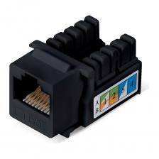 Коммутационный модуль (модуль-вставка) Keystone Jack предназначен для установки в модульные патч-панели, в корпуса настенных розеток и для установки в модульные вставки типа Mosaic. С помощью коммутационных модулей организуется подключение коммуникационного оборудования и рабочих станций к информационной сети. Неэкранированный модуль Keystone 90 ° категории 5e производства Cabeus имеет классическую конструкцию, контакты IDC совместимы с одножильными проводниками сечением 22-26 AWG, разводка проводников - согласно стандарта T568 А и B. Подключаемый кабель легко монтируется с помощью инструмента 110 типа. Электрические характеристики соответствуют требованиям стандартов. Коммутационный модуль (модуль-вставка) Keystone Jack предназначен для установки в модульные патч-панели, в корпуса настенных розеток и для установки в модульные вставки типа Mosaic. С помощью коммутационных модулей организуется подключение коммуникационного оборудования и рабочих станций к информационной сети. Неэкранированный модуль Keystone 90 ° категории 5e производства Cabeus имеет классическую конструкцию, контакты IDC совместимы с одножильными проводниками сечением 22-26 AWG, разводка проводников - согласно стандарта T568 А и B. Подключаемый кабель легко монтируется с помощью инструмента 110 типа. Электрические характеристики соответствуют требованиям стандартов.