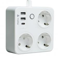 BORUIDAPLS EU Plug Matter умный удлинитель с голосовым пультом дистанционного управления и розеткой USB+ Type-C, совместимый SmartThings Siri Google BORUIDAPLS EU Plug Matter умный удлинитель с голосовым пультом дистанционного управления и розеткой USB+ Type-C, совместимый SmartThings Siri Google