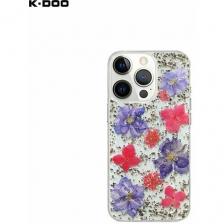 Чехол K-DOO Flowers iPhone 13 Pro, темно-фиолетовый Чехол K-DOO Flowers iPhone 13 Pro, темно-фиолетовый