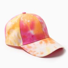 Кепка женская MINAKU Tie-dye, жёлтая, розовая, размер 54-56 Кепка женская MINAKU Tie-dye, жёлтая, розовая, размер 54-56