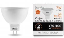 Упаковка ламп LED GAUSS GU5.3, спот, 7Вт, 3000К, белый теплый, MR16, 10 шт. (13517) Упаковка ламп LED GAUSS GU5.3, спот, 7Вт, 3000К, белый теплый, MR16, 10 шт. (13517)