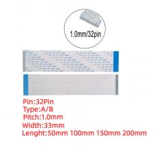 32-контактный кабель FFC, 1 мм, 1,0 шага, плоский гибкий кабель FPC, 50/100/150/200/250/300 мм AWM 20624 80C 60V VW-1 A B, тип 32-контактный кабель FFC, 1 мм, 1,0 шага, плоский гибкий кабель FPC, 50/100/150/200/250/300 мм AWM 20624 80C 60V VW-1 A B, тип