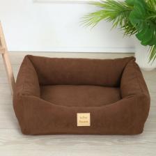 Лежанка для собак и кошек со съемным чехлом IvPetRoom Comfort XS 50x40 микровелюр коричневый Лежанка для собак и кошек со съемным чехлом IvPetRoom Comfort XS 50x40 микровелюр коричневый