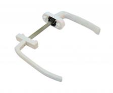 Ручка балконная двухсторонняя металлическая белая (широкая и узкая). Ручка балконная двухсторонняя металлическая белая (широкая и узкая).