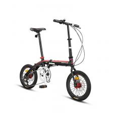 Велосипед Battle Bond Fujita складной 16 дюймов 7 скоростей городской, черно-красный Велосипед Battle Bond Fujita складной 16 дюймов 7 скоростей городской, черно-красный