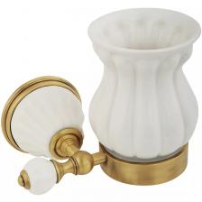 Стакан для зубных щеток подвесной Migliore Olivia белый бронза Стакан для зубных щеток подвесной Migliore Olivia белый бронза